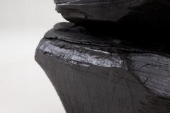  Logniture Rustic Sculptural Side Table Stool Burnt Black Oak Wood Unique Logniture - 3781924