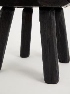  Logniture Rustic Sculptural Side Table Stool Burnt Black Wood Unique Logniture - 3895008