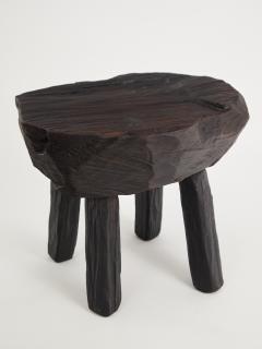  Logniture Rustic Sculptural Side Table Stool Burnt Black Wood Unique Logniture - 3895014