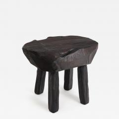  Logniture Rustic Sculptural Side Table Stool Burnt Black Wood Unique Logniture - 3898080