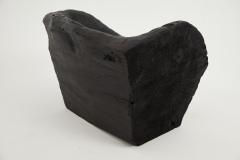  Logniture Rustic Sculptural Stool Burnt Black Wood Carved Unique Logniture - 3895057