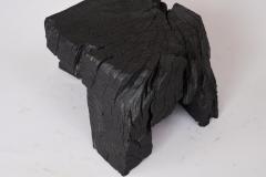  Logniture Rustic Table Side Table Black Hand Carved Burnt Wood Massive Oak - 3318821