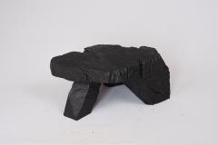  Logniture Rustic Table Side Table Black Hand Carved Burnt Wood Massive Oak - 3318822