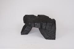  Logniture Rustic Table Side Table Black Hand Carved Burnt Wood Massive Oak - 3318823