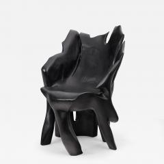  Logniture Sculptural Black Charred Wood Armchair in Organic Form by Logniture - 4191417