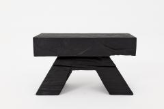  Logniture Sculptural Charred Wood Stool with Geometric Base in Solid Hardwood Logniture - 4256958