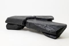  Logniture Sculptural Coffee Table Rustic Burnt Black Wood Carved Handmade Logniture - 4570357