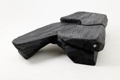  Logniture Sculptural Coffee Table Rustic Burnt Black Wood Carved Handmade Logniture - 4570360