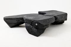  Logniture Sculptural Coffee Table Rustic Burnt Black Wood Carved Handmade Logniture - 4570363