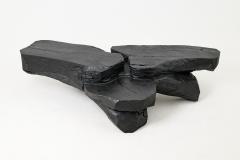  Logniture Sculptural Coffee Table Rustic Burnt Black Wood Carved Handmade Logniture - 4599963