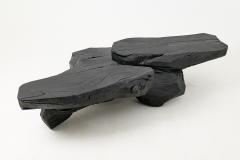  Logniture Sculptural Coffee Table Rustic Burnt Black Wood Carved Handmade Logniture - 4599969