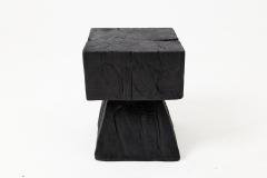  Logniture Sculptural Hardwood Side Table Stool Charred Wood Hand Carved Logniture - 4600046