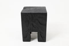  Logniture Sculptural Hardwood Side Table Stool Charred Wood Hand Carved Logniture - 4600052