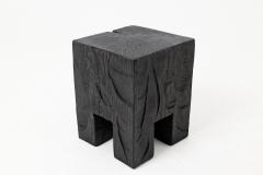  Logniture Sculptural Hardwood Side Table Stool Charred Wood Hand Carved Logniture - 4600054