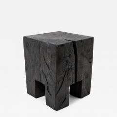  Logniture Sculptural Hardwood Side Table Stool Charred Wood Hand Carved Logniture - 4601776
