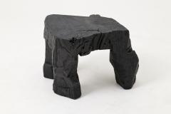  Logniture Sculptural Hardwood Stool Side Table Charred Wood Hand Carved Logniture - 4548931