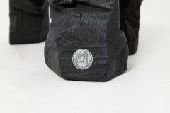  Logniture Sculptural Hardwood Stool Side Table Charred Wood Hand Carved Logniture - 4548932