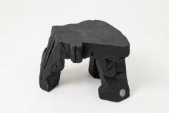  Logniture Sculptural Hardwood Stool Side Table Charred Wood Hand Carved Logniture - 4548937