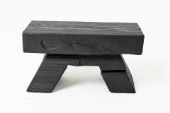  Logniture Sculptural Hardwood Stool Side Table Charred Wood Hand Carved Logniture - 4600029