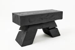  Logniture Sculptural Hardwood Stool Side Table Charred Wood Hand Carved Logniture - 4600030