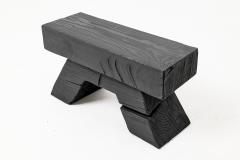  Logniture Sculptural Hardwood Stool Side Table Charred Wood Hand Carved Logniture - 4600031