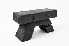  Logniture Sculptural Hardwood Stool Side Table Charred Wood Hand Carved Logniture - 4600033