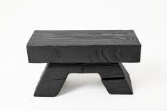  Logniture Sculptural Hardwood Stool Side Table Charred Wood Hand Carved Logniture - 4600035