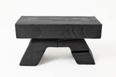  Logniture Sculptural Hardwood Stool Side Table Charred Wood Hand Carved Logniture - 4600036