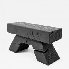  Logniture Sculptural Hardwood Stool Side Table Charred Wood Hand Carved Logniture - 4601769
