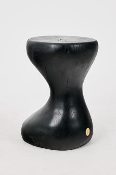  Logniture Sculptural Side Table Burnt Black Oak Wood Carved Unique Logniture - 4127238