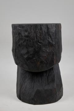  Logniture Solid Burnt Wood Brutalist Sculptural Side Table Pedestal Unique Jownik - 3729867