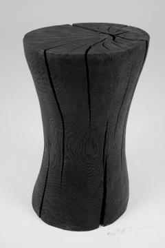  Logniture Solid Burnt Wood Brutalist Sculptural Side Table Pedestal Unique Jownik - 3729880