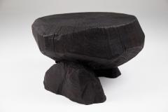  Logniture Solid Burnt Wood Brutalist Sculptural Stool Side Table Unique Original 1 1 - 3651777
