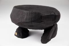  Logniture Solid Burnt Wood Brutalist Sculptural Stool Side Table Unique Original 1 1 - 3651779