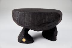  Logniture Solid Burnt Wood Brutalist Sculptural Stool Side Table Unique Original 1 1 - 3651780