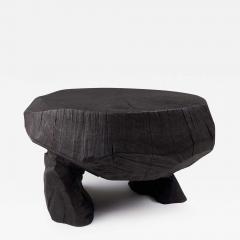  Logniture Solid Burnt Wood Brutalist Sculptural Stool Side Table Unique Original 1 1 - 3652987