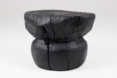  Logniture Solid Burnt Wood Brutalist Sculptural Stool Side Table Unique Original 1 1 - 3700447