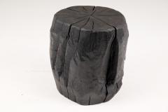  Logniture Solid Burnt Wood Brutalist Sculptural Stool Side Table Unique Original 1 1 - 3700462