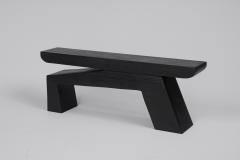  Logniture Solid Burnt Wood Sculptural Side Table Original Contemporary Design - 3318837