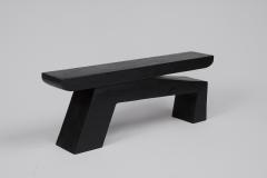  Logniture Solid Burnt Wood Sculptural Side Table Original Contemporary Design - 3318838