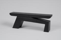  Logniture Solid Burnt Wood Sculptural Side Table Original Contemporary Design - 3318841