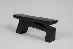  Logniture Solid Burnt Wood Sculptural Side Table Original Contemporary Design - 3318842