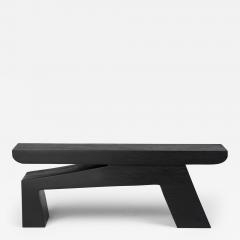  Logniture Solid Burnt Wood Sculptural Side Table Original Contemporary Design - 3323328