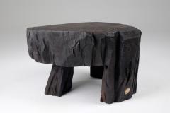  Logniture Solid Burnt Wood Sculptural Stool Side Table Original Design Logniture - 3611481