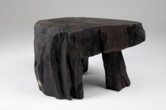  Logniture Solid Burnt Wood Sculptural Stool Side Table Original Design Logniture - 3611482