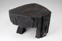  Logniture Solid Burnt Wood Sculptural Stool Side Table Original Design Logniture - 3611484