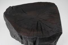  Logniture Solid Burnt Wood Sculptural Stool Side Table Original Design Logniture - 3611485