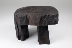  Logniture Solid Burnt Wood Sculptural Stool Side Table Original Design Logniture - 3611486