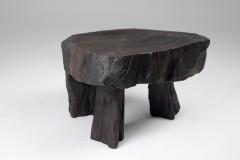  Logniture Solid Burnt Wood Sculptural Stool Side Table Original Design Logniture - 3611488