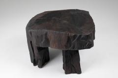  Logniture Solid Burnt Wood Sculptural Stool Side Table Original Design Logniture - 3611490